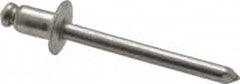 Marson - Button Head Stainless Steel Open End Blind Rivet - Stainless Steel Mandrel, 1/32" to 1/8" Grip, 3/8" Head Diam, 0.192" to 0.196" Hole Diam, 0.325" Length Under Head, 3/16" Body Diam - Americas Industrial Supply