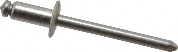 Marson - Button Head Stainless Steel Open End Blind Rivet - Stainless Steel Mandrel, 3/16" to 1/4" Grip, 3/8" Head Diam, 0.192" to 0.196" Hole Diam, 0.45" Length Under Head, 3/16" Body Diam - Americas Industrial Supply