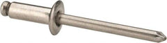 Marson - Button Head Stainless Steel Open End Blind Rivet - Stainless Steel Mandrel, 5/16" to 3/8" Grip, 3/8" Head Diam, 0.192" to 0.196" Hole Diam, 0.575" Length Under Head, 3/16" Body Diam - Americas Industrial Supply