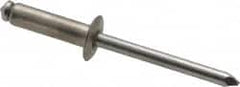 Marson - Button Head Stainless Steel Open End Blind Rivet - Stainless Steel Mandrel, 0.376" to 1/2" Grip, 3/8" Head Diam, 0.192" to 0.196" Hole Diam, 0.7" Length Under Head, 3/16" Body Diam - Americas Industrial Supply