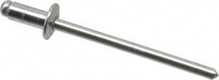 Marson - Button Head Aluminum Open End Blind Rivet - Aluminum Mandrel, 1/32" to 1/8" Grip, 1/4" Head Diam, 0.129" to 0.133" Hole Diam, 0.275" Length Under Head, 1/8" Body Diam - Americas Industrial Supply