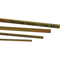10 mm Square Metric Keystock, Gold Dichromate Finish, 12″ Length - Americas Industrial Supply