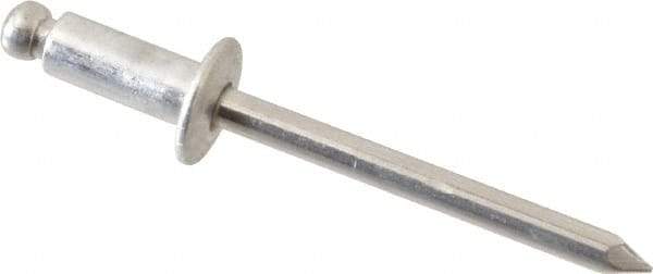 Marson - Button Head Aluminum Open End Blind Rivet - Aluminum Mandrel, 3/16" to 1/4" Grip, 3/8" Head Diam, 0.192" to 0.196" Hole Diam, 0.45" Length Under Head, 3/16" Body Diam - Americas Industrial Supply