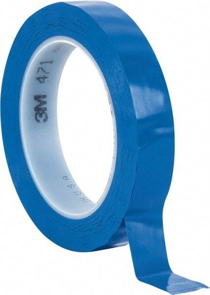 3M - Blue Solid Color Vinyl Tape - 3/4" Wide x 108' Long x 5.2 mil Thick, General Traffic - Americas Industrial Supply