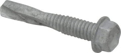 Buildex - #12, Hex Washer Head, Hex Drive, 1-1/4" Length Under Head, #5 Point, Self Drilling Screw - Steel - Americas Industrial Supply