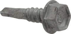 Buildex - #10, Hex Washer Head, Hex Drive, 3/4" Length Under Head, #1 Point, Self Drilling Screw - Steel - Americas Industrial Supply