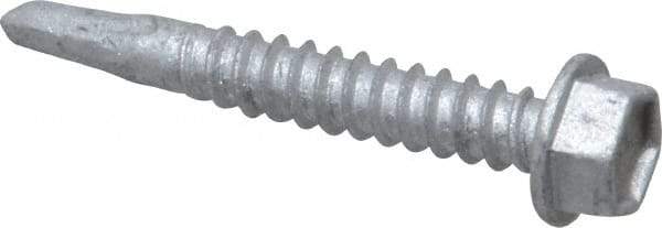 Buildex - #12, Hex Washer Head, Hex Drive, 1-1/2" Length Under Head, #2 Point, Self Drilling Screw - Steel - Americas Industrial Supply