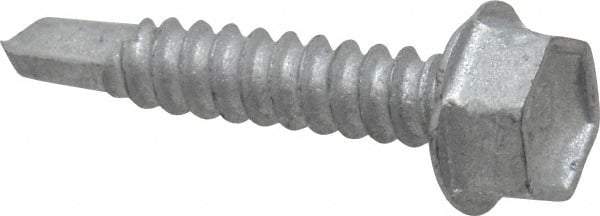 Buildex - #10, Hex Washer Head, Hex Drive, 1" Length Under Head, #3 Point, Self Drilling Screw - Steel - Americas Industrial Supply