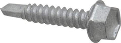Buildex - #10, Hex Washer Head, Hex Drive, 1" Length Under Head, #3 Point, Self Drilling Screw - Steel - Americas Industrial Supply