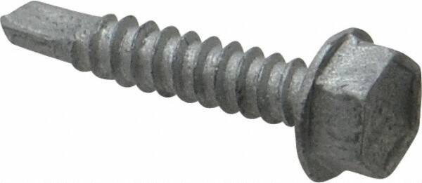 Buildex - #10, Hex Washer Head, Hex Drive, 1" Length Under Head, #3 Point, Self Drilling Screw - Steel - Americas Industrial Supply