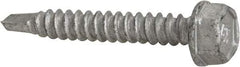 Buildex - #10, Hex Washer Head, Hex Drive, 1-1/4" Length Under Head, #3 Point, Self Drilling Screw - Steel - Americas Industrial Supply