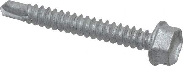 Buildex - #10, Hex Washer Head, Hex Drive, 1-1/2" Length Under Head, #3 Point, Self Drilling Screw - Steel - Americas Industrial Supply