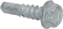 Buildex - #12, Hex Washer Head, Hex Drive, 3/4" Length Under Head, #3 Point, Self Drilling Screw - Steel - Americas Industrial Supply