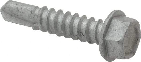 Buildex - #12, Hex Washer Head, Hex Drive, 1" Length Under Head, #3 Point, Self Drilling Screw - Steel - Americas Industrial Supply