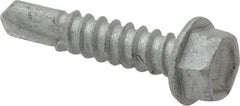 Buildex - #12, Hex Washer Head, Hex Drive, 1" Length Under Head, #3 Point, Self Drilling Screw - Steel - Americas Industrial Supply