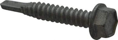 Buildex - 1/4", Hex Washer Head, Hex Drive, 1-1/2" Length Under Head, #3 Point, Self Drilling Screw - Steel - Americas Industrial Supply