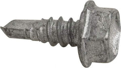 Buildex - #10, Hex Washer Head, Hex Drive, 1/2" Length Under Head, #3 Point, Self Drilling Screw - Steel - Americas Industrial Supply