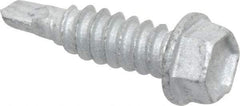 Buildex - 1/4", Hex Washer Head, Hex Drive, 7/8" Length Under Head, #1 Point, Self Drilling Screw - Steel - Americas Industrial Supply