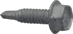 Buildex - #10, Hex Washer Head, Hex Drive, 3/4" Length Under Head, #3 Point, Self Drilling Screw - Steel - Americas Industrial Supply