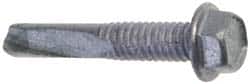 Buildex - 1/4", Hex Washer Head, Hex Drive, 4" Length Under Head, #5 Point, Self Drilling Screw - Steel - Americas Industrial Supply