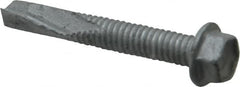 Buildex - #12, Hex Washer Head, Hex Drive, 1-1/2" Length Under Head, #5 Point, Self Drilling Screw - Steel - Americas Industrial Supply