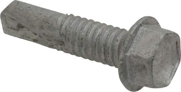 Buildex - #12, Hex Washer Head, Hex Drive, 7/8" Length Under Head, #4 Point, Self Drilling Screw - Steel - Americas Industrial Supply