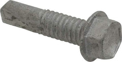 Buildex - #12, Hex Washer Head, Hex Drive, 7/8" Length Under Head, #4 Point, Self Drilling Screw - Steel - Americas Industrial Supply
