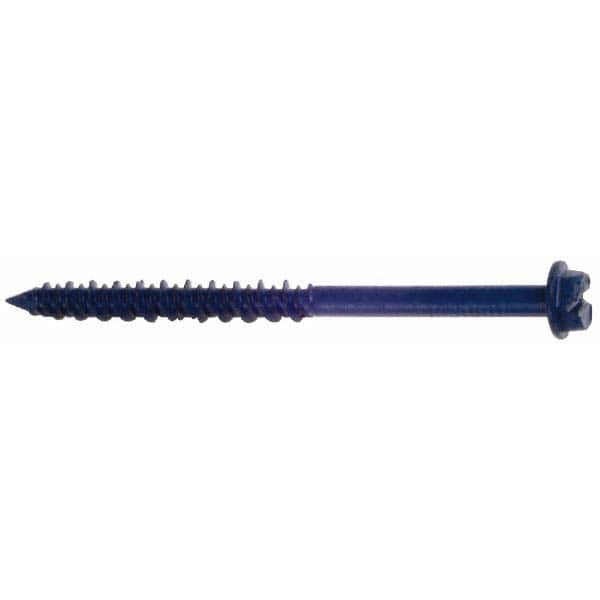 Red Head - 3/16" Diam, 3-1/4" Length Under Head, Hex Drive, Concrete Screw & Masonry Fastener - Americas Industrial Supply