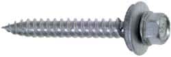Buildex - #9 Hex Washer Head Sheet Metal Screw - Steel, 1-1/2" Length Under Head - Americas Industrial Supply