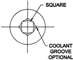 Parlec - 0.255" Tap Shank Diam, 0.191" Tap Square Size, 1/4" Tap, - 0.7" Projection, 1-1/4" Shank OD, Through Coolant, Series Numertap 700 - Exact Industrial Supply