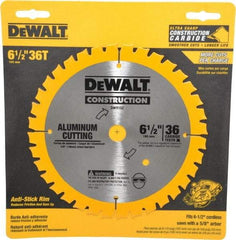 DeWALT - 6-1/2" Diam, 5/8" Arbor Hole Diam, 36 Tooth Wet & Dry Cut Saw Blade - Carbide-Tipped, Standard Round Arbor - Americas Industrial Supply