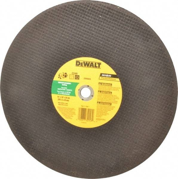 DeWALT - 14" Silicon Carbide Cutoff Wheel - 1/8" Thick, 20mm Arbor, 5,500 Max RPM, Use with Circular Saws - Americas Industrial Supply