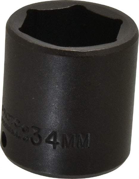 Proto - 1/2" Drive 34mm Standard Impact Socket - 6 Points, 2" OAL - Americas Industrial Supply