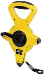 Stanley - 100' x 1/2" Tape Measure - 1/8" & 1/100 & 1/10 & 0.10' Graduation, Engineer Scale Graduation Style, Yellow/Black Case - Americas Industrial Supply