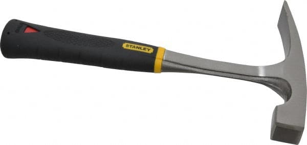 Stanley - 1-1/4 Lb Head Bricklayer's Hammer - 11" OAL, Steel Handle, 1" Face Diam - Americas Industrial Supply