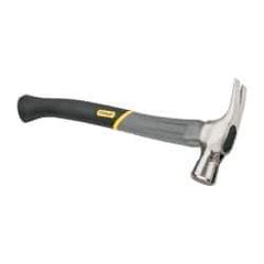 Stanley - 1-3/8 Lb Head, Straight Rip Claw Axe Handle Framing Hammer - 18" OAL, Forged Steel Head, 1-1/4" Face Diam, Checkered Face, Graphite Handle with Grip - Americas Industrial Supply