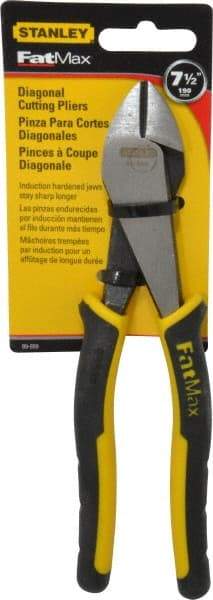 Stanley - 7-1/2" OAL, Diagonal Cutter - 15/16" Jaw Length x 7/8" Jaw Width, Oval Head, Double Injection Molded Handle - Americas Industrial Supply