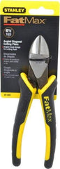 Stanley - 6-1/2" OAL, Diagonal Cutter - 7/8" Jaw Length x 1" Jaw Width, Oval/Angled Head, Double Injection Molded Handle - Americas Industrial Supply