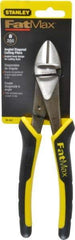 Stanley - 8" OAL, Diagonal Cutter - 1" Jaw Length x 1-1/16" Jaw Width, Oval/Angled Head, Double Injection Molded Handle - Americas Industrial Supply