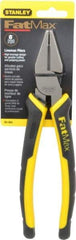 Stanley - 8-3/8" OAL, 1-1/2" Jaw Length x 1" Jaw Width, Side Cutting Linesman's Pliers - Serrated Jaw, Flat Nose Head, Bi-Material Cushion Grip Handles - Americas Industrial Supply