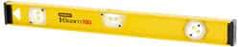 Stanley - 24" Long 3 Vial I-Beam Level - Aluminum, Yellow, 1 Plumb & 2 Level Vials - Americas Industrial Supply