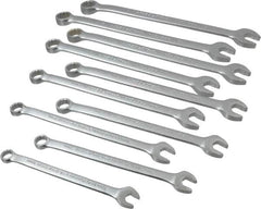 Proto - 10 Piece, 10mm to 19mm, 12 Point Combination Wrench Set - Metric Measurement Standard, Satin Chrome Finish, Comes in Nylon Roll - Americas Industrial Supply