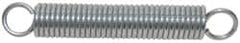 Made in USA - 1/8" OD, 2.64 Lb Max Load, 2.32" Max Ext Len, 0.02" Wire Diam Stainless Steel Extension Spring - 2.67 Lb/In Rating, 0.57 Lb Init Tension, 1-1/2" Free Length - Americas Industrial Supply