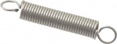 Made in USA - 1/8" OD, 1.44 Lb Max Load, 1.38" Max Ext Len, 0.016" Wire Diam Stainless Steel Extension Spring - 2 Lb/In Rating, 0.21 Lb Init Tension, 3/4" Free Length - Americas Industrial Supply