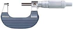 Mitutoyo - 25 to 50mm Range, 0.01mm Graduation, Mechanical Outside Micrometer - Ratchet Stop Thimble, Accurate to 0.0001" - Americas Industrial Supply