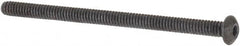Made in USA - #0-80 UNF Hex Socket Drive, Button Screw - Alloy Steel, Black Oxide Finish, Fully Threaded, 1" Length Under Head - Americas Industrial Supply