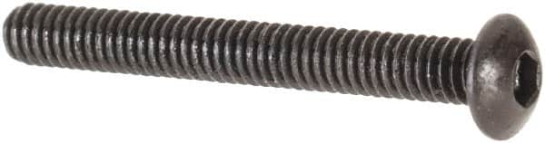 Value Collection - #1-72 UNF Hex Socket Drive, Button Screw - Alloy Steel, Black Oxide Finish, Fully Threaded, 5/8" Length Under Head - Americas Industrial Supply