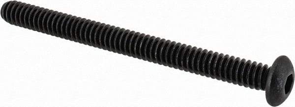 Value Collection - #10-24 UNC Hex Socket Drive, Button Screw - Alloy Steel, Black Oxide Finish, Fully Threaded, 2-1/4" Length Under Head - Americas Industrial Supply