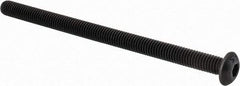 Value Collection - #10-32 UNF Hex Socket Drive, Button Screw - Alloy Steel, Black Oxide Finish, Fully Threaded, 3" Length Under Head - Americas Industrial Supply