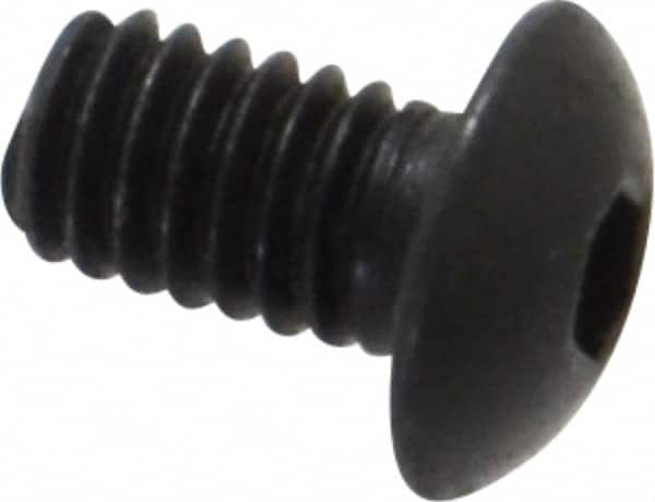 Value Collection - #6-40 UNF Hex Socket Drive, Button Screw - Alloy Steel, Black Oxide Finish, Fully Threaded, 1/4" Length Under Head - Americas Industrial Supply